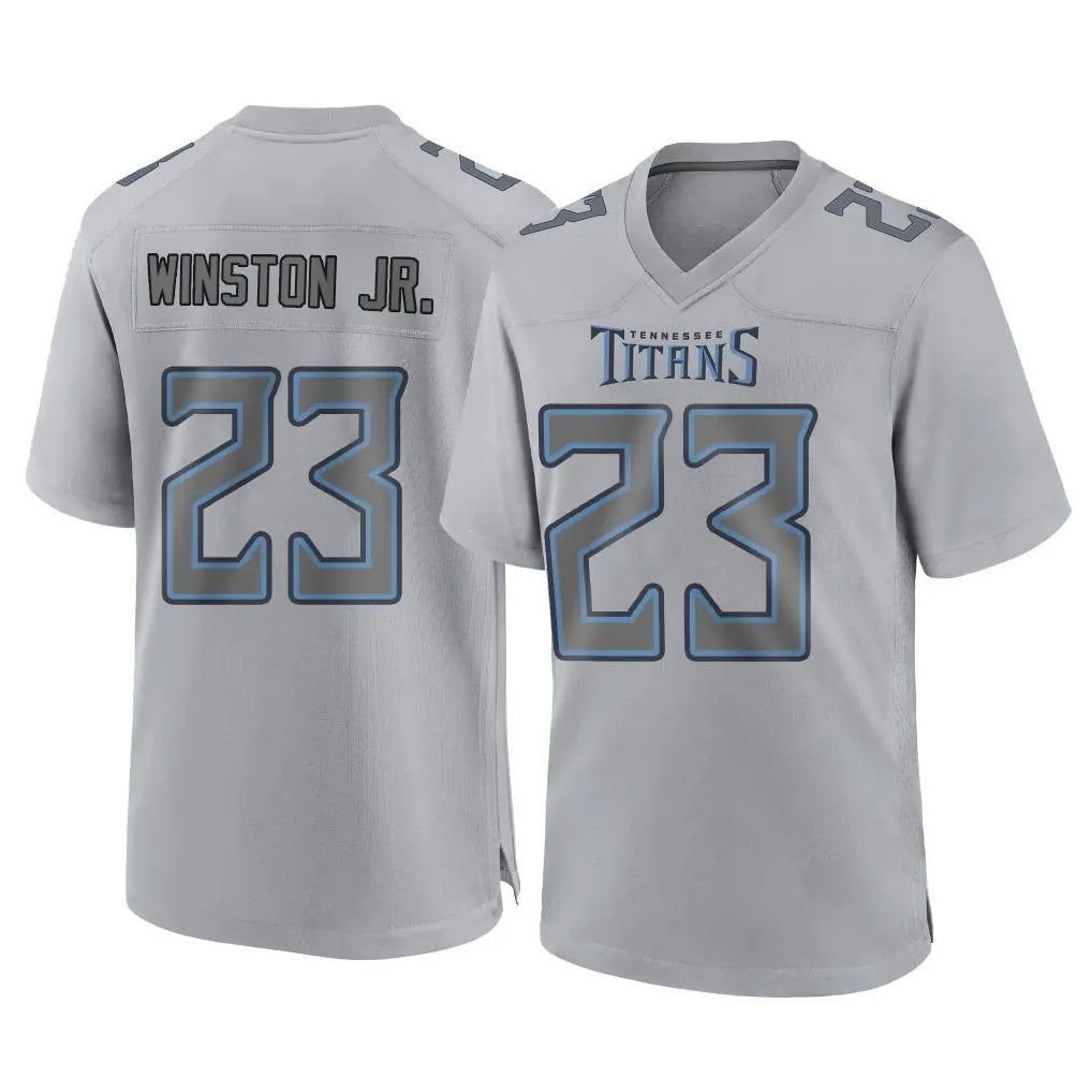 Rebec T.Titans #23 Kevin Winston Jr. Player Gray Atmosphere Fashion Home Game Stitched Jerseys