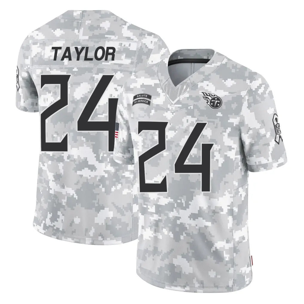 Rebec T.Titans #24 Alontae Taylor Player Arctic Camo Limited Salute to Service Home Game Stitched Jerseys