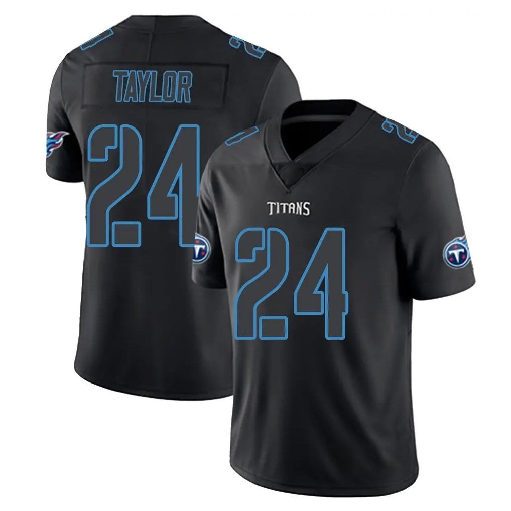 Rebec T.Titans #24 Alontae Taylor Player Black Impact Limited Home Game Stitched Jerseys