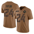 Rebec T.Titans #24 Alontae Taylor Player Brown Limited Salute to Service Home Game Stitched Jerseys