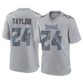 Rebec T.Titans #24 Alontae Taylor Player Gray Atmosphere Fashion Home Game Stitched Jerseys