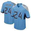Rebec T.Titans #24 Alontae Taylor Player Light Blue Home Game Stitched Jerseys
