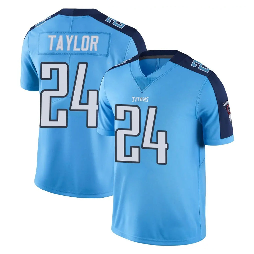 Rebec T.Titans #24 Alontae Taylor Player Light Blue Limited Color Rush Home Game Stitched Jerseys