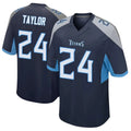 Rebec T.Titans #24 Alontae Taylor Player Navy Home Game Stitched Jerseys
