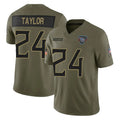 Rebec T.Titans #24 Alontae Taylor Player Olive Limited 2025 Salute to Service Home Game Stitched Jerseys