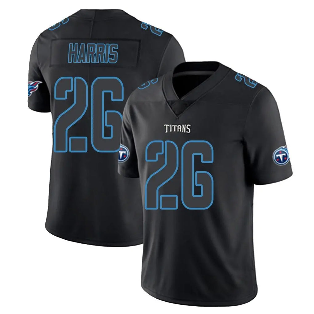 Rebec T.Titans #26 Marcus Harris Player Black Impact Limited Home Game Stitched Jerseys