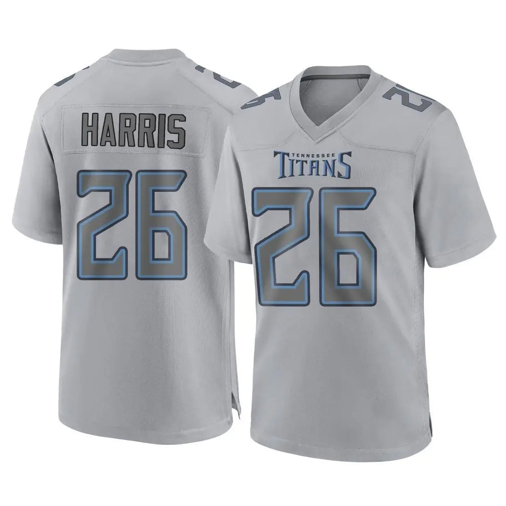 Rebec T.Titans #26 Marcus Harris Player Gray Atmosphere Fashion Home Game Stitched Jerseys
