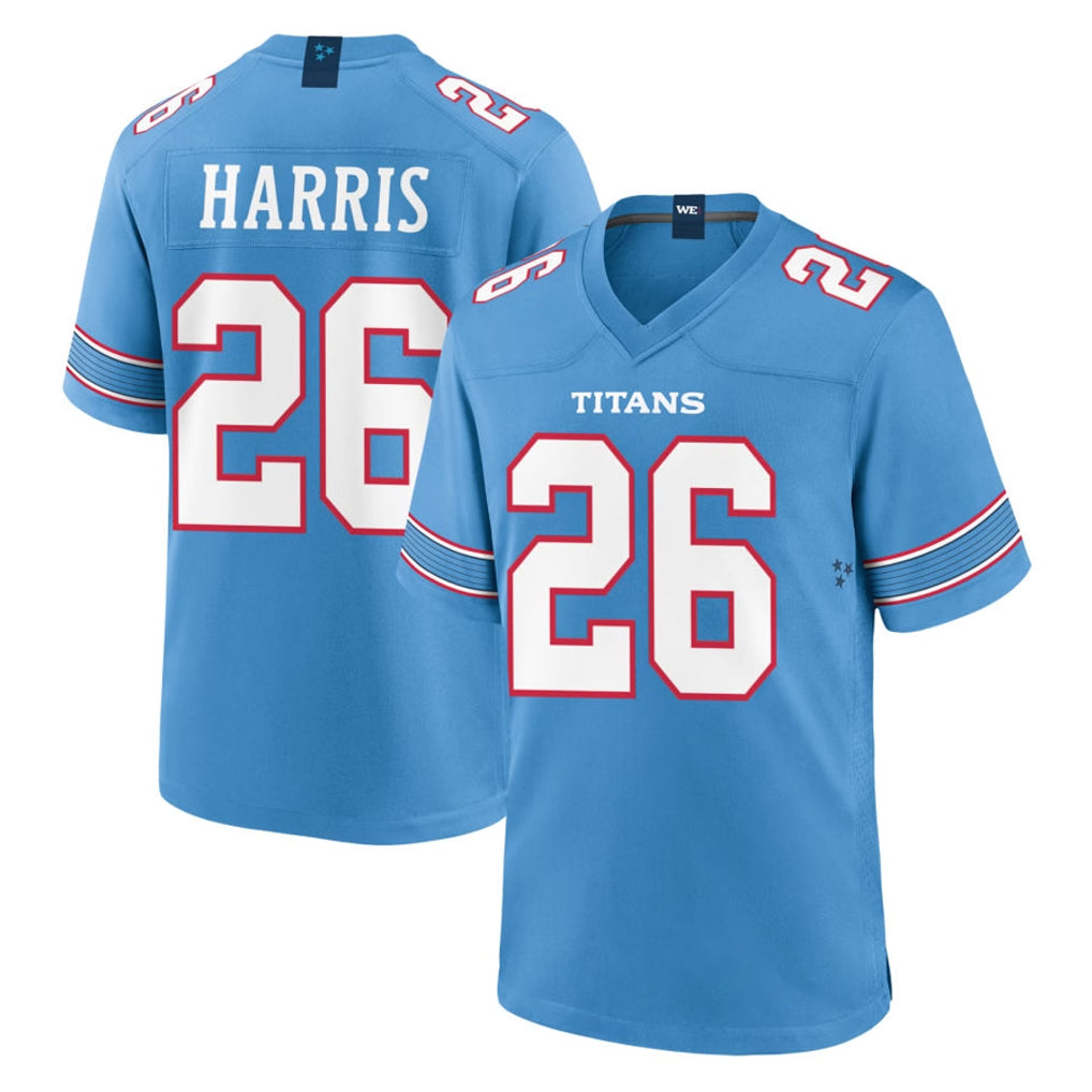 Rebec T.Titans #26 Marcus Harris Player Light Blue 2026 Game Home Stitched Jerseys