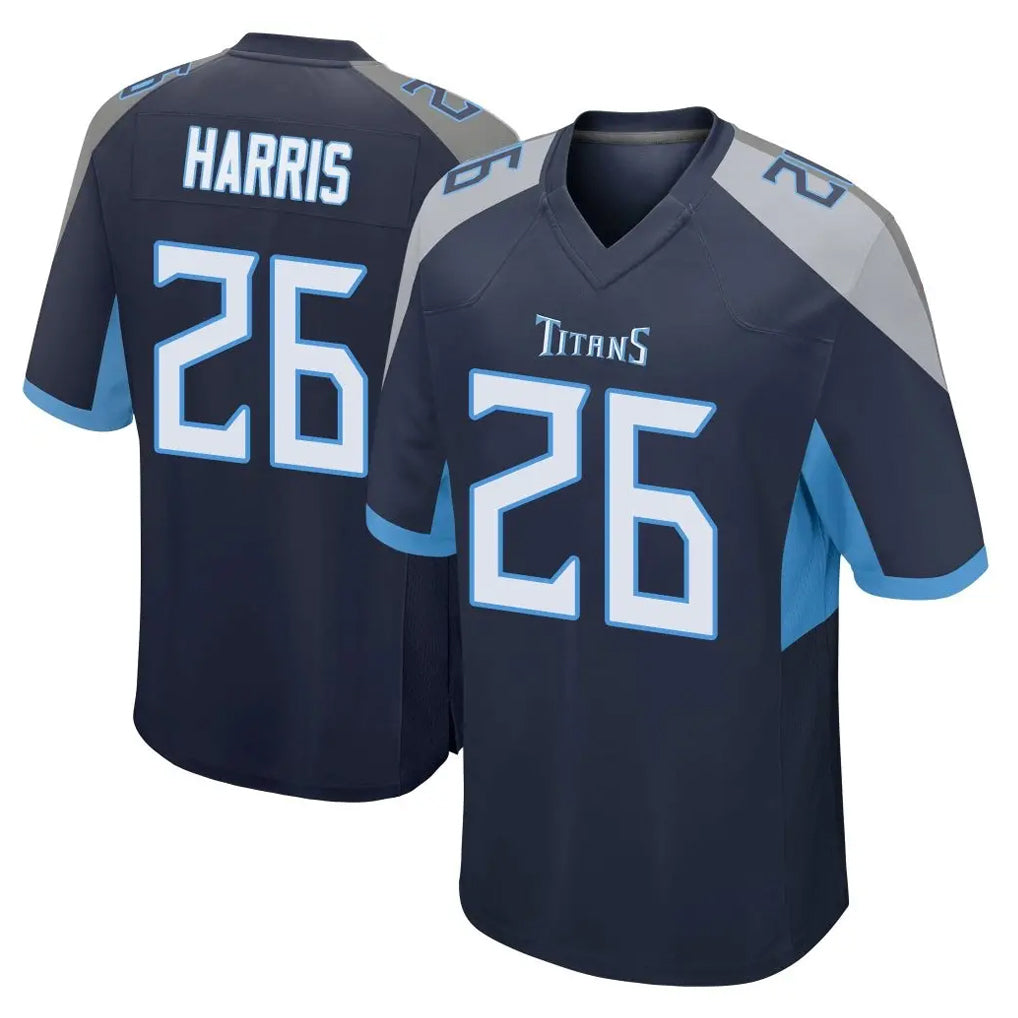 Rebec T.Titans #26 Marcus Harris Player Navy Home Game Stitched Jerseys