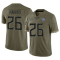 Rebec T.Titans #26 Marcus Harris Player Olive Limited Salute to Service Home Game Stitched Jerseys