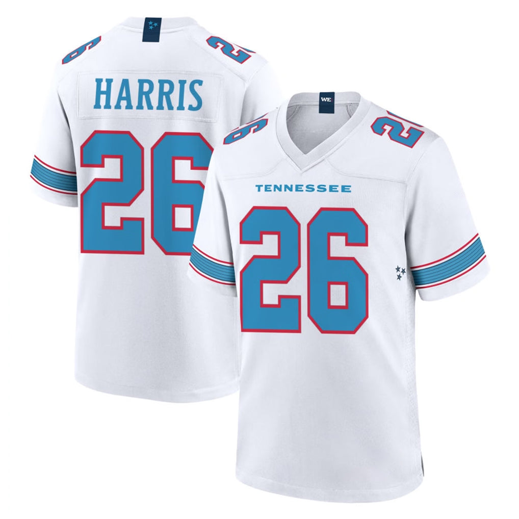 Rebec T.Titans #26 Marcus Harris Player White 2026 Game Home Stitched Jerseys