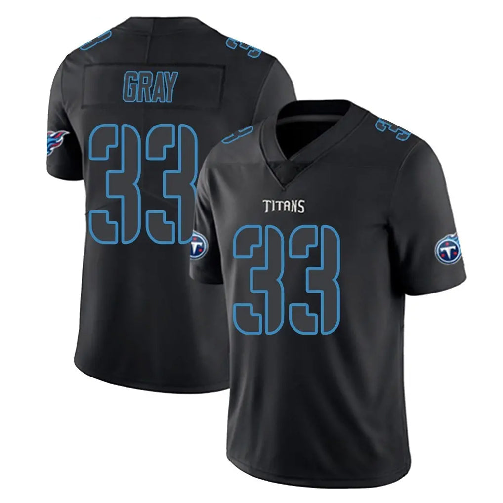 Rebec T.Titans #33 Cedric Gray Player Black Impact Limited Home Game Stitched Jerseys
