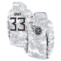 Rebec T.Titans #33 Cedric Gray Player Camo Arctic Salute to Service Pullover Hoodies Home Game Stitched Jerseys