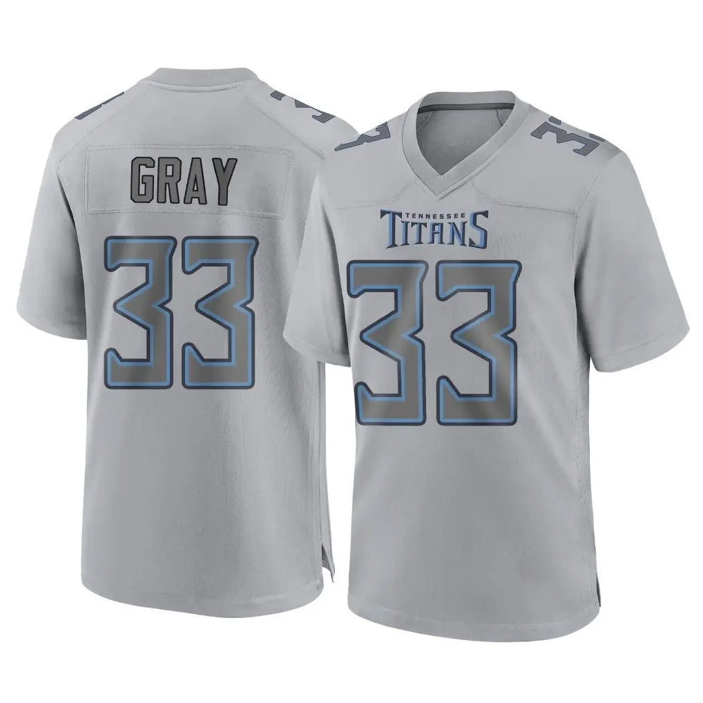 Rebec T.Titans #33 Cedric Gray Player Gray Atmosphere Fashion Home Game Stitched Jerseys