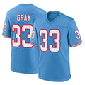 Rebec T.Titans #33 Cedric Gray Player Light Blue Oilers Throwback Home Game Stitched Jerseys