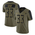 Rebec T.Titans #33 Cedric Gray Player Olive Salute to Service Limited Home Game Stitched Jerseys