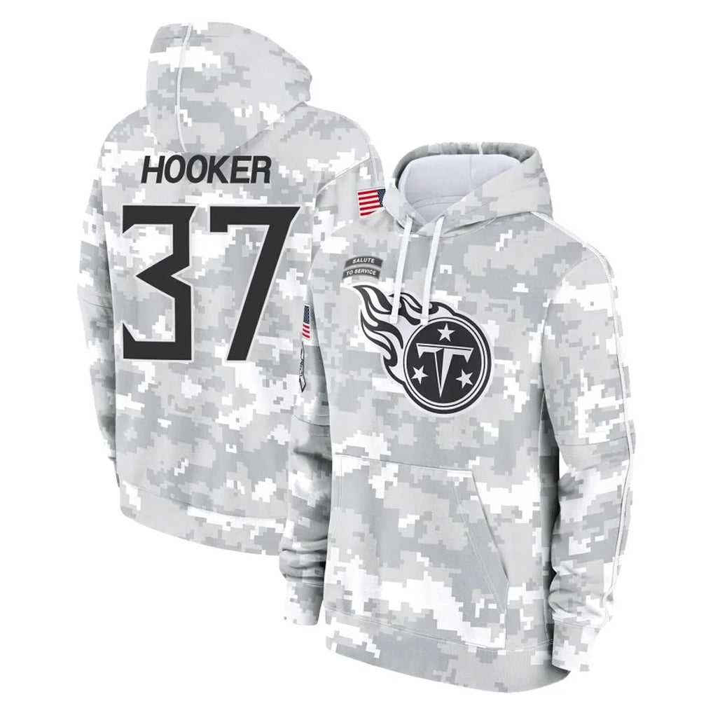 Rebec T.Titans #37 Amani Hooker Player Camo Arctic Salute to Service Pullover Hoodies Home Game Stitched Jerseys