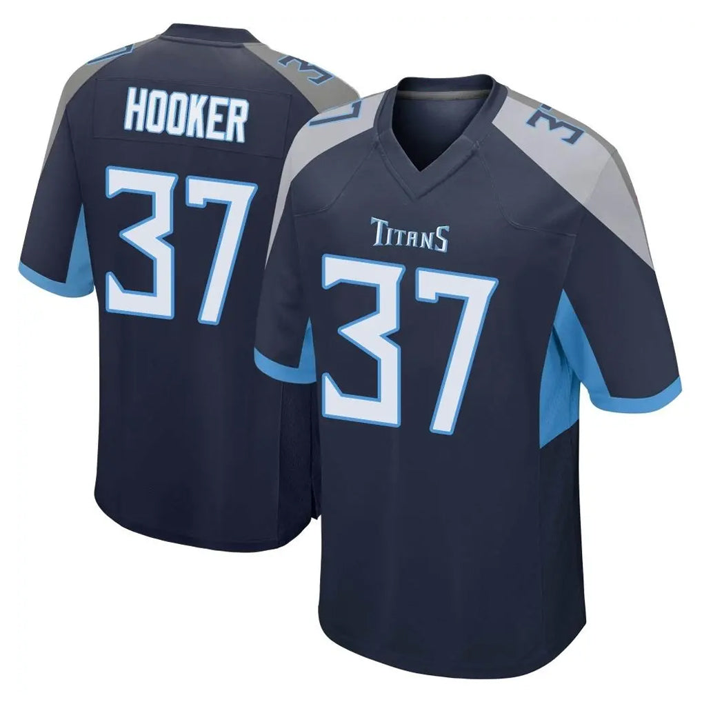 Rebec T.Titans #37 Amani Hooker Player Navy Home Game Stitched Jerseys