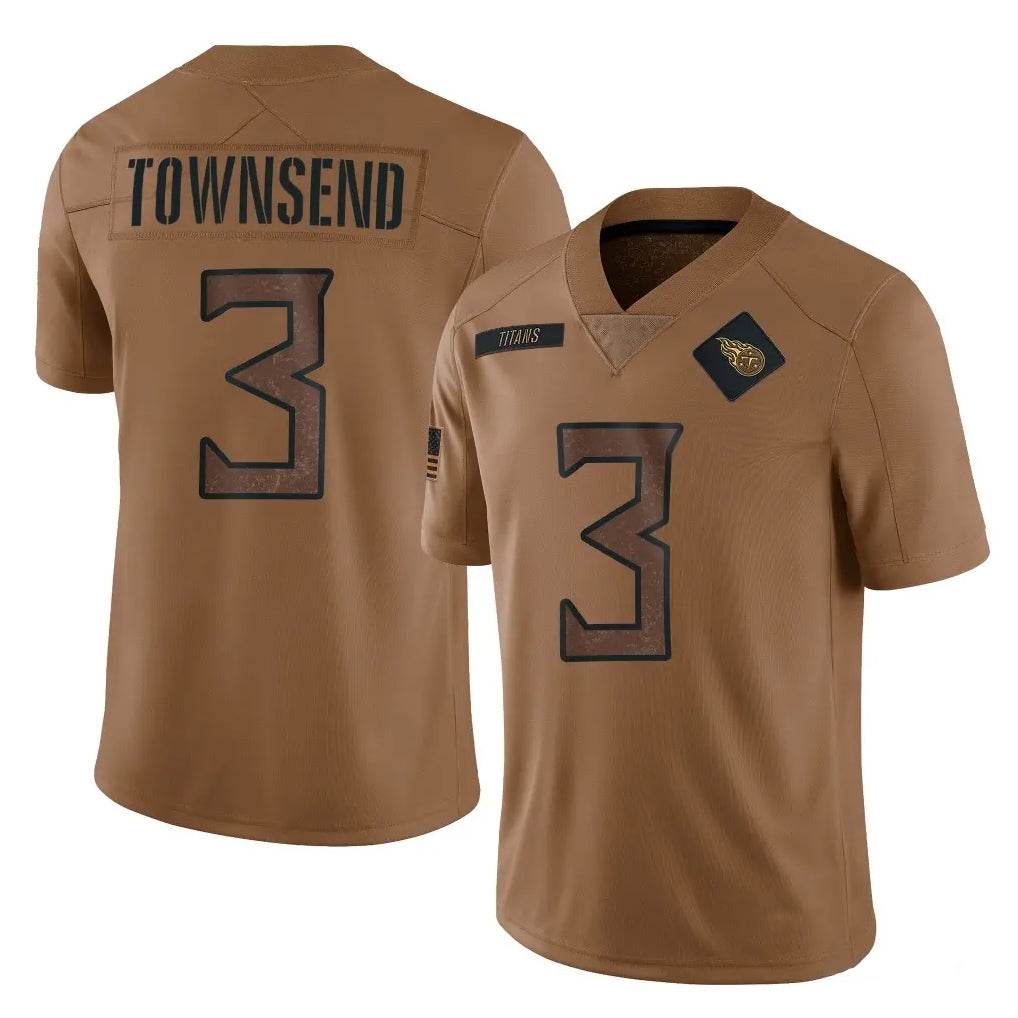 Rebec T.Titans #3 Tommy Townsend Player Brown Limited Salute to Service Home Game Stitched Jerseys