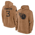 Rebec T.Titans #3 Tommy Townsend Player Brown Salute To Service Club Pullover Hoodies Home Game Stitched Jerseys