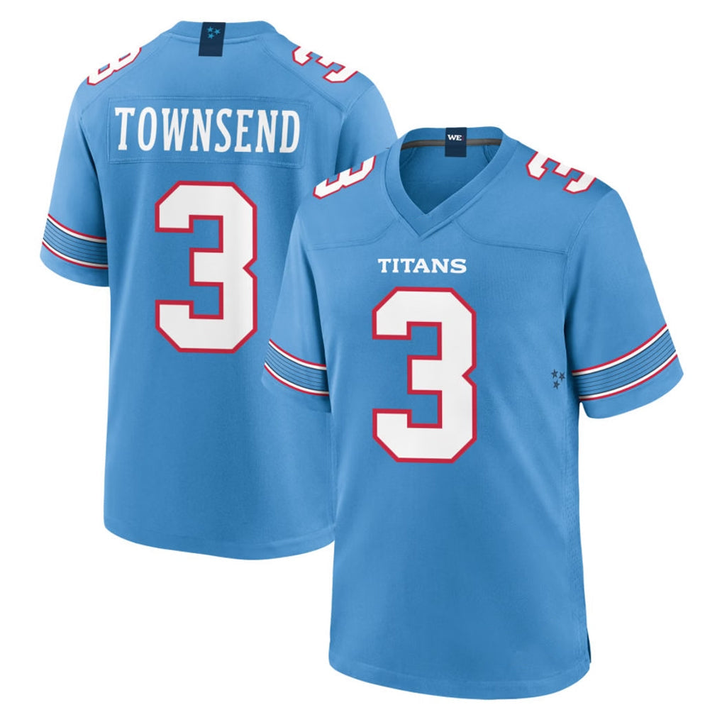 Rebec T.Titans #3 Tommy Townsend Player Light Blue 2026 Game Home Stitched Jerseys