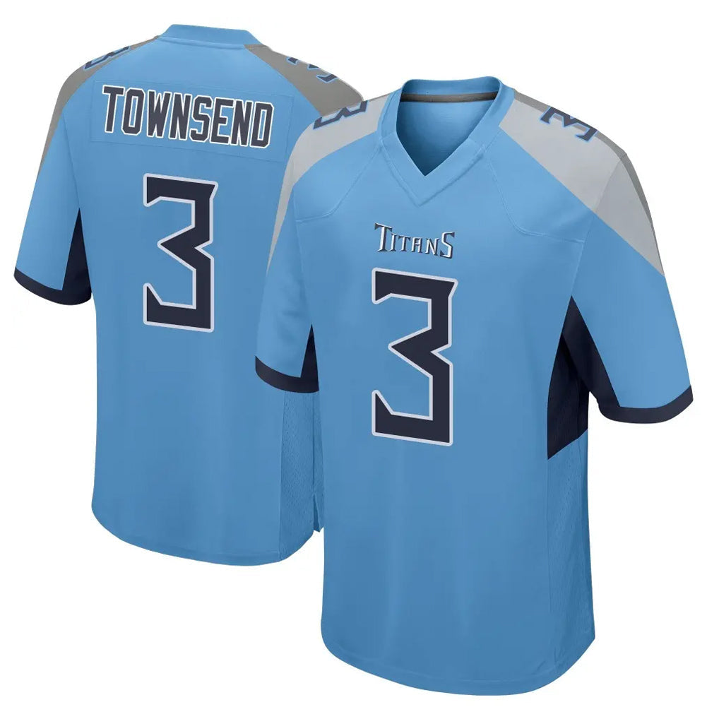 Rebec T.Titans #3 Tommy Townsend Player Light Blue Home Game Stitched Jerseys