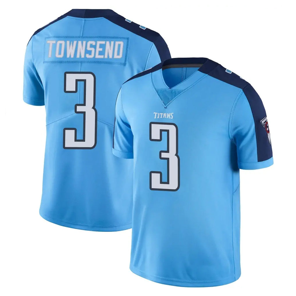 Rebec T.Titans #3 Tommy Townsend Player Light Blue Limited Color Rush Home Game Stitched Jerseys