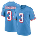 Rebec T.Titans #3 Tommy Townsend Player Light Blue Oilers Throwback Home Game Stitched Jerseys
