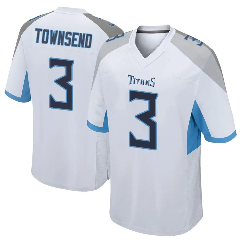 Rebec T.Titans #3 Tommy Townsend Player White Home Game Stitched Jerseys