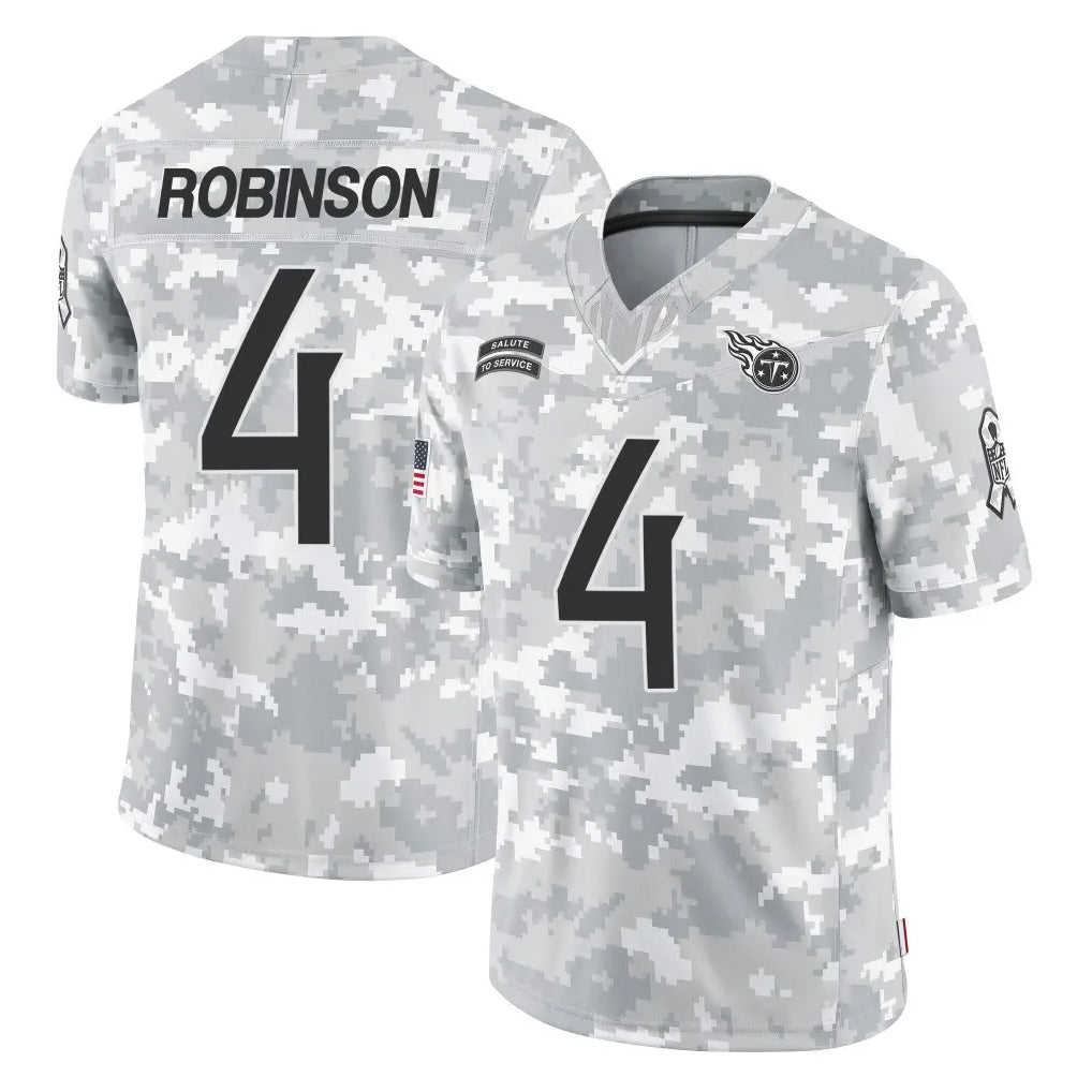 Rebec T.Titans #4 Wan'Dale Robinson Player Arctic Camo Limited Salute to Service Home Game Stitched Jerseys