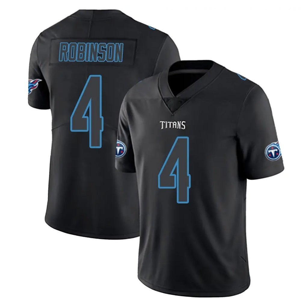 Rebec T.Titans #4 Wan'Dale Robinson Player Black Impact Limited Home Game Stitched Jerseys