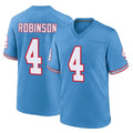 Rebec T.Titans #4 Wan'Dale Robinson Player Light Blue Oilers Throwback Home Game Stitched Jerseys