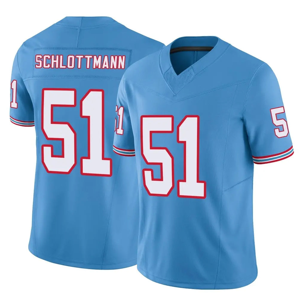 Rebec T.Titans #51 Austin Schlottmann Player Light Blue Limited Vapor F.U.S.E. Home Game Stitched Jerseys