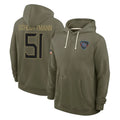 Rebec T.Titans #51 Austin Schlottmann Player Olive Salute to Service Hoodies Home Game Stitched Jerseys