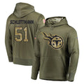 Rebec T.Titans #51 Austin Schlottmann Player Olive Salute to Service Pullover Hoodies Home Game Stitched Jerseys