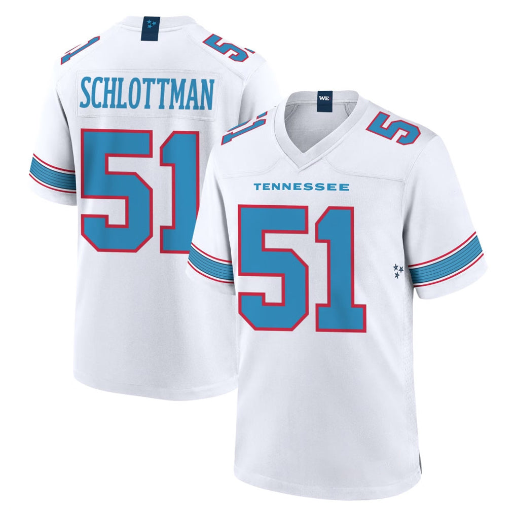 Rebec T.Titans #51 Austin Schlottmann Player White 2026 Game Home Stitched Jerseys