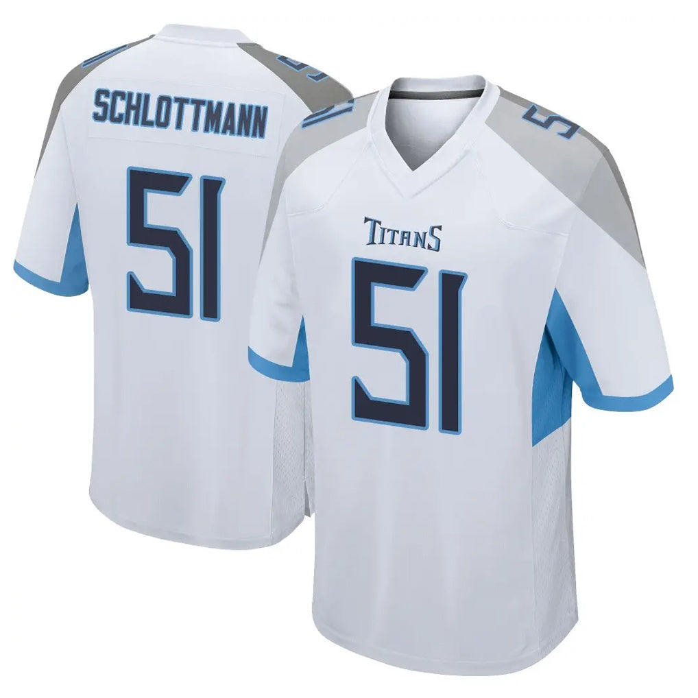 Rebec T.Titans #51 Austin Schlottmann Player White Home Game Stitched Jerseys