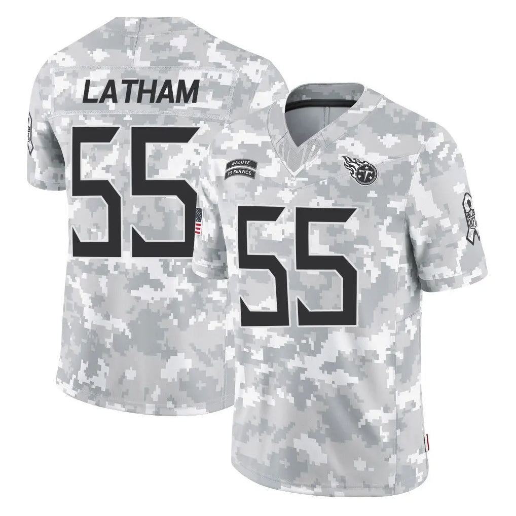 Rebec T.Titans #55 JC Latham Player Arctic Camo Limited Salute to Service Home Game Stitched Jerseys