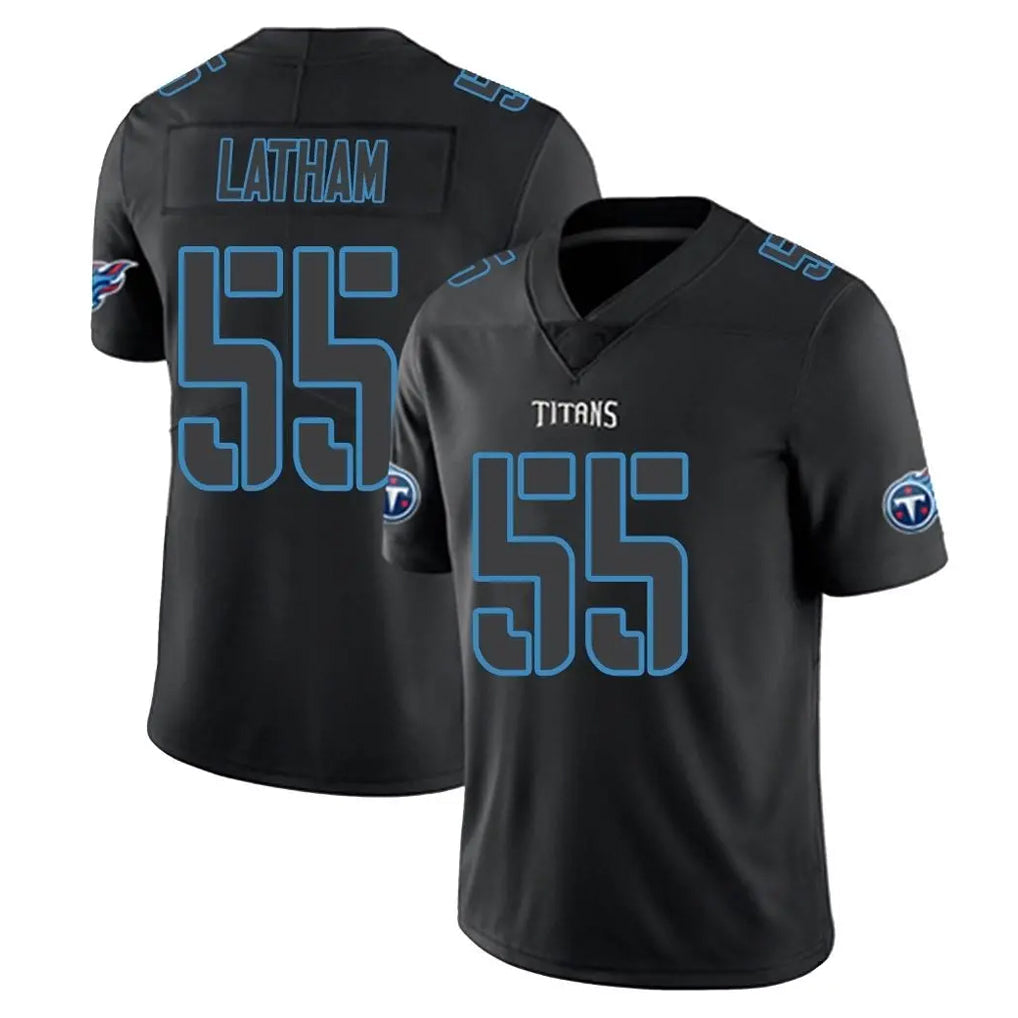 Rebec T.Titans #55 JC Latham Player Black Impact Limited Home Game Stitched Jerseys