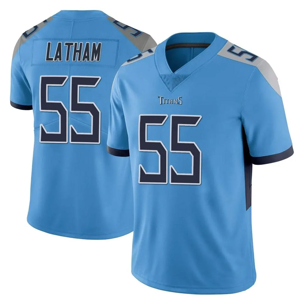 Rebec T.Titans #55 JC Latham Player Light Blue Limited Vapor Untouchable Home Game Stitched Jerseys