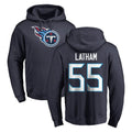 Rebec T.Titans #55 JC Latham Player Navy Logo Pullover Hoodies Home Game Stitched Jerseys
