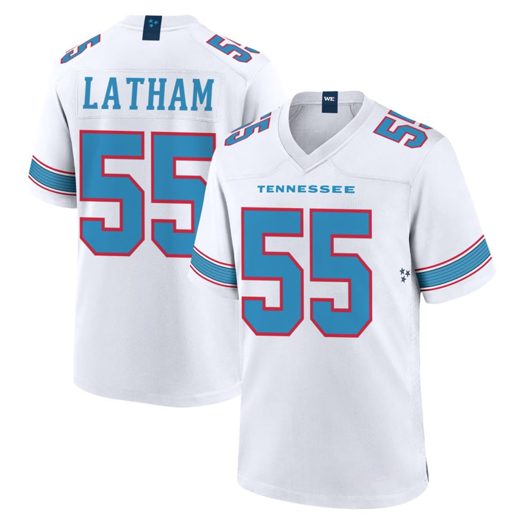 Rebec T.Titans #55 JC Latham Player White 2026 Game Home Stitched Jerseys