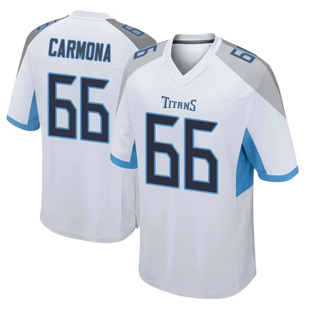 Rebec T.Titans #66 Fernando Carmona Jr. Player White Home Game Stitched Jerseys
