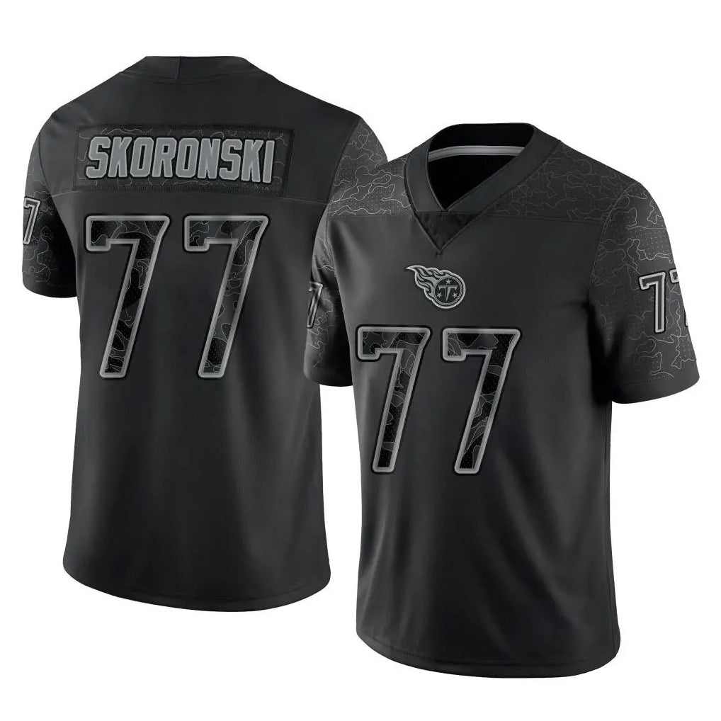 Rebec T.Titans #77 Peter Skoronski Player Black Limited Reflective Home Game Stitched Jerseys