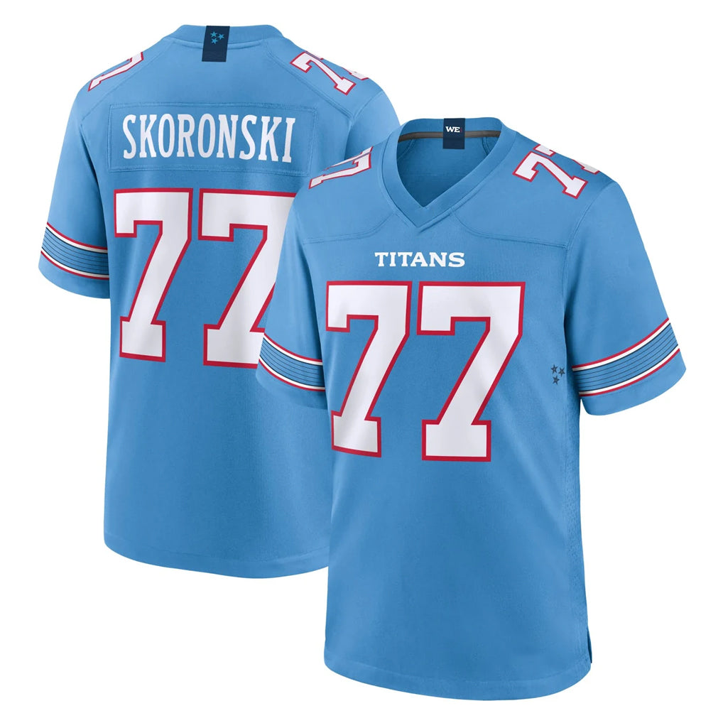 Rebec T.Titans #77 Peter Skoronski Player Light Blue 2026 Game Home Stitched Jerseys
