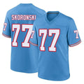 Rebec T.Titans #77 Peter Skoronski Player Light Blue Oilers Throwback Home Game Stitched Jerseys