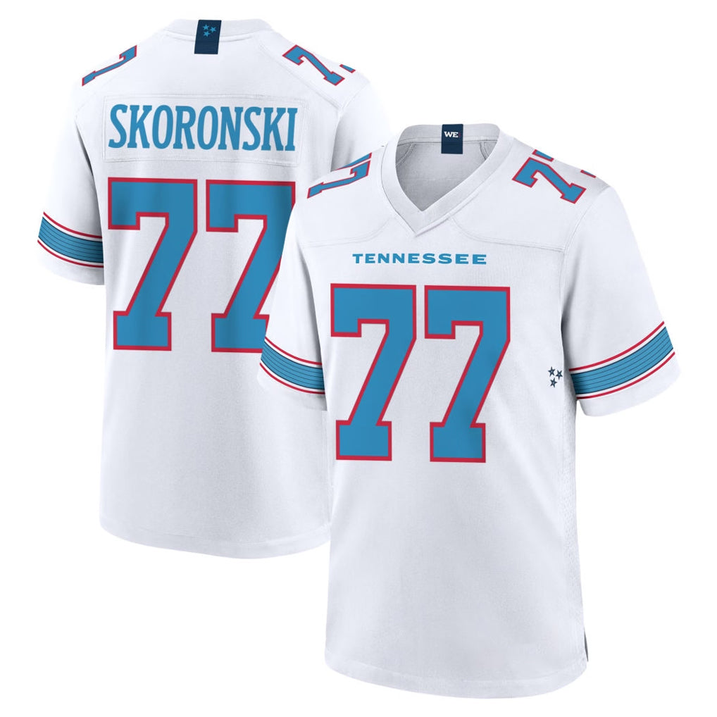 Rebec T.Titans #77 Peter Skoronski Player White 2026 Game Home Stitched Jerseys