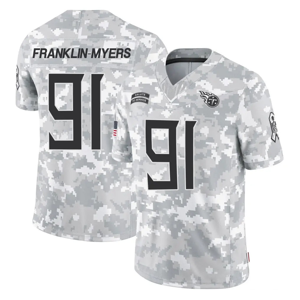 Rebec T.Titans #91 John Franklin-Myers Player Arctic Camo Limited Salute to Service Home Game Stitched Jerseys