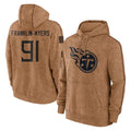 Rebec T.Titans #91 John Franklin-Myers Player Brown Salute To Service Club Pullover Hoodies Home Game Stitched Jerseys