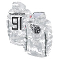 Rebec T.Titans #91 John Franklin-Myers Player Camo Arctic Salute to Service Pullover Hoodies Home Game Stitched Jerseys